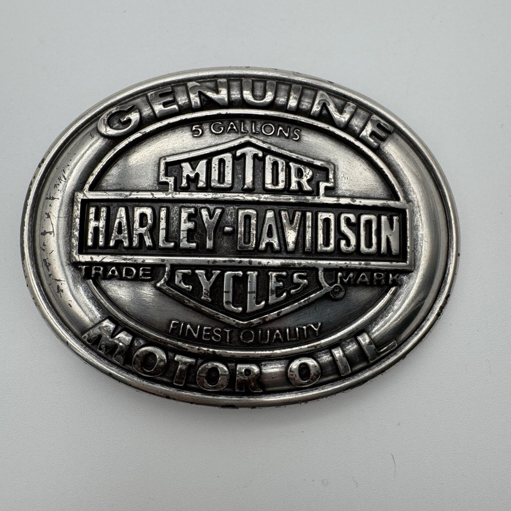 Harley Davidson Genuine Motor Oil Silver Belt Buckle 2008 Metal 99599-09VM Biker